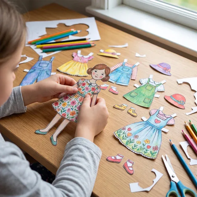 Printbare papieren aankleedpop