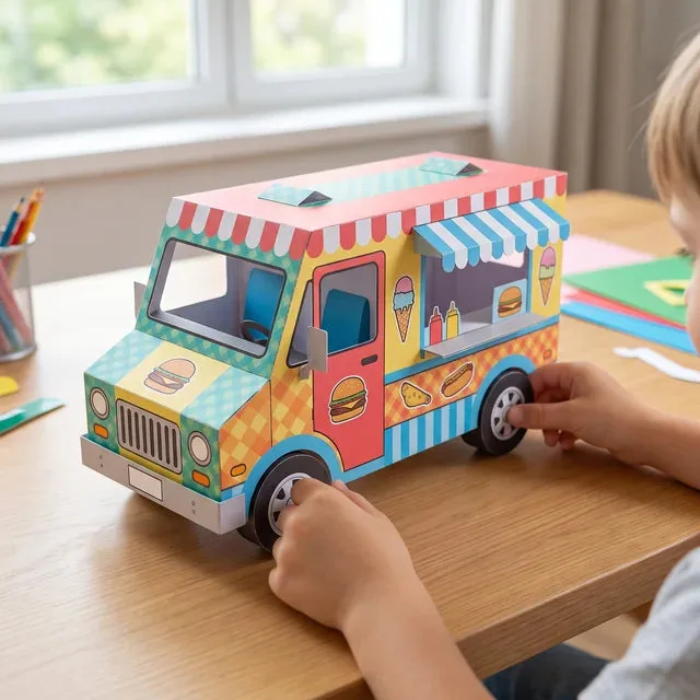 Papieren knutselfoodtruck