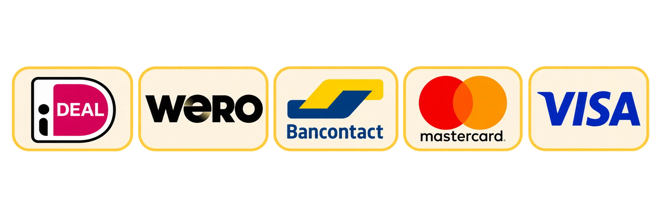 Betaal veilig met iDEAL, Wero, Bancontact, Mastercard en Visa